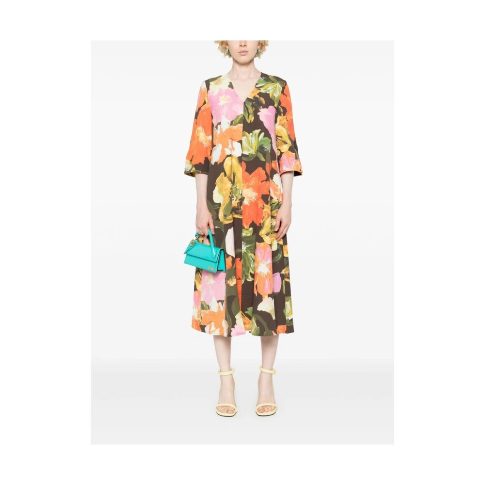 Stine Goya Bloemenprint V-hals Jurk Multicolor Dames