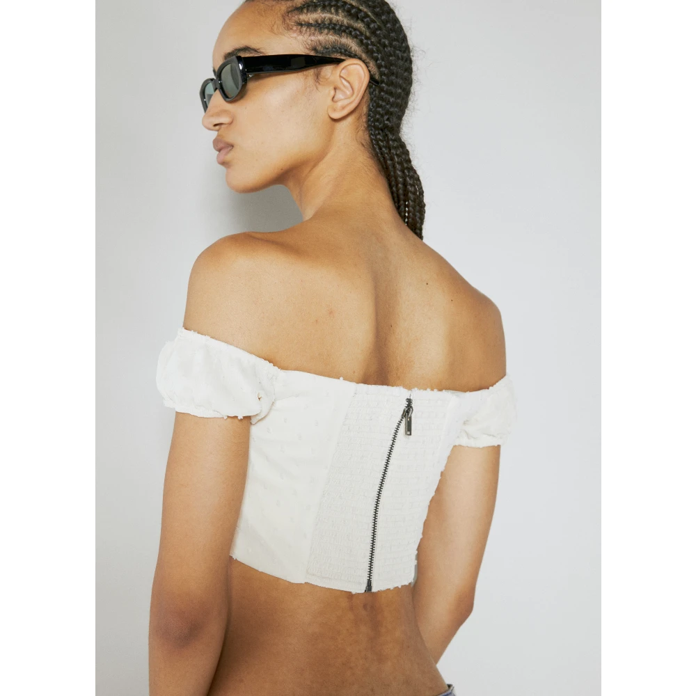 Guess Kant Korte Top White Dames