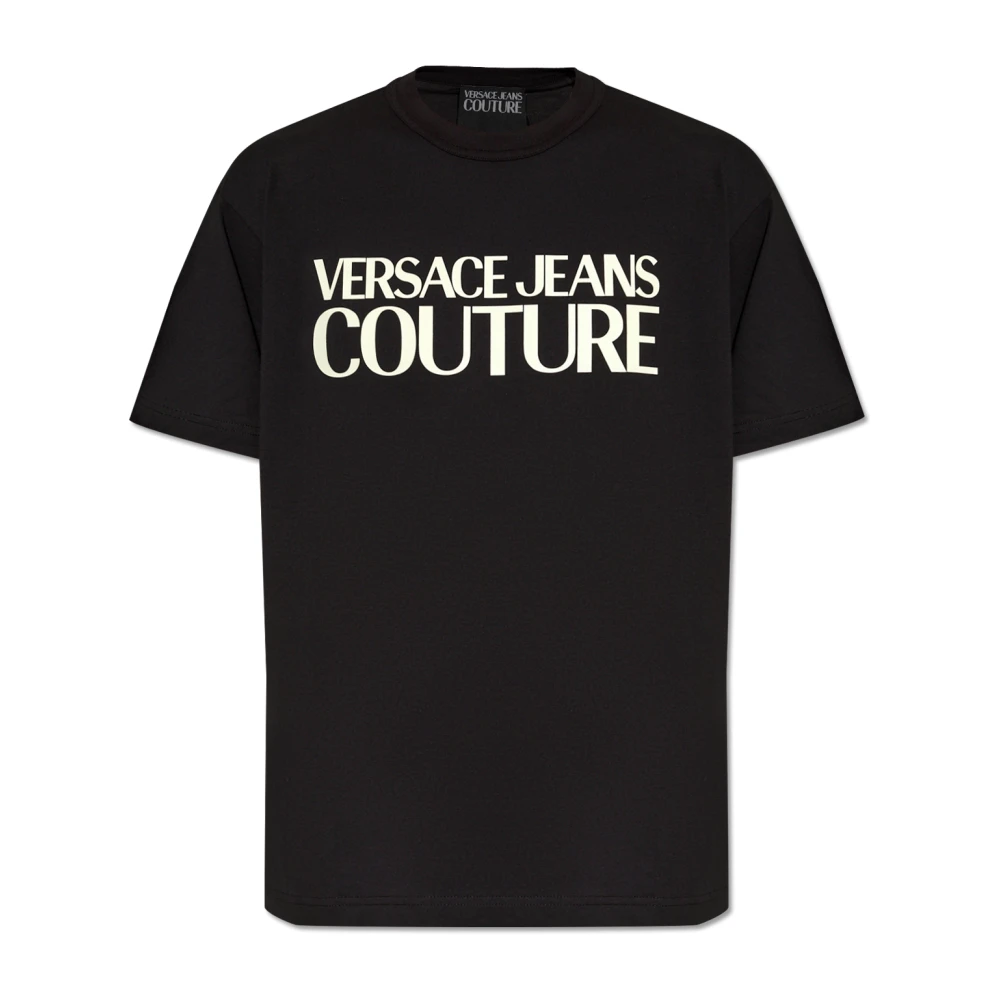 Versace Jeans Couture Black T-Shirts, Male, 2XL, T-Shirt With Logo