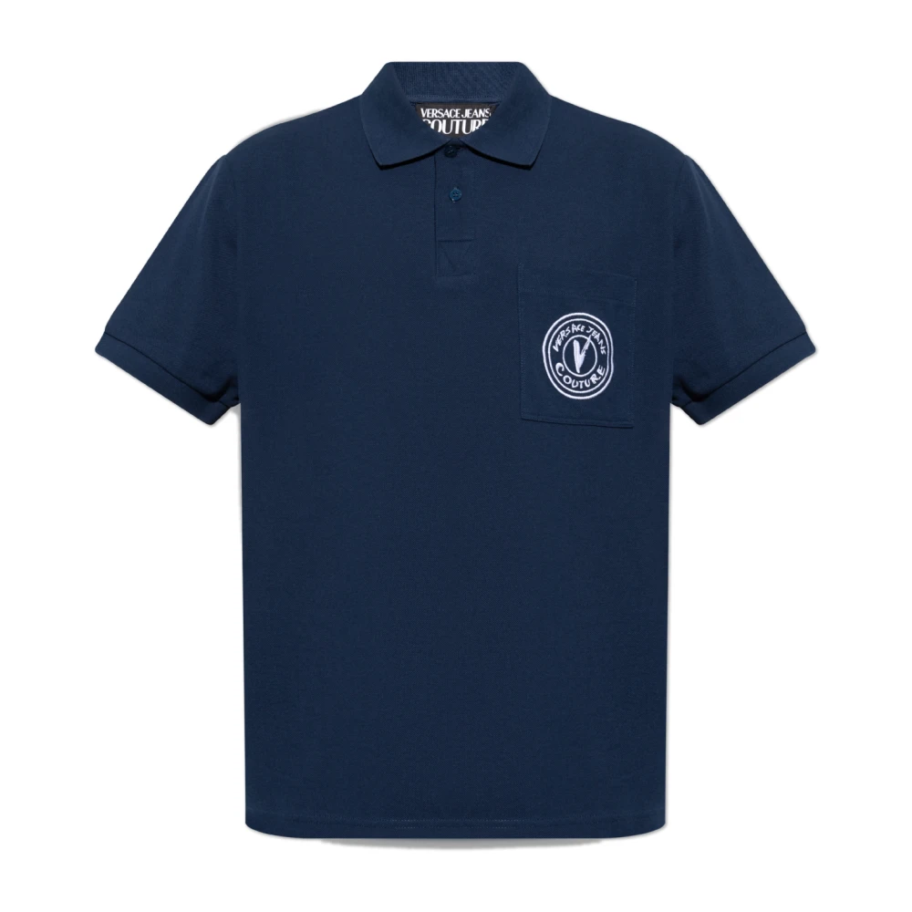 Versace Jeans Couture Polo met logo Blue Heren