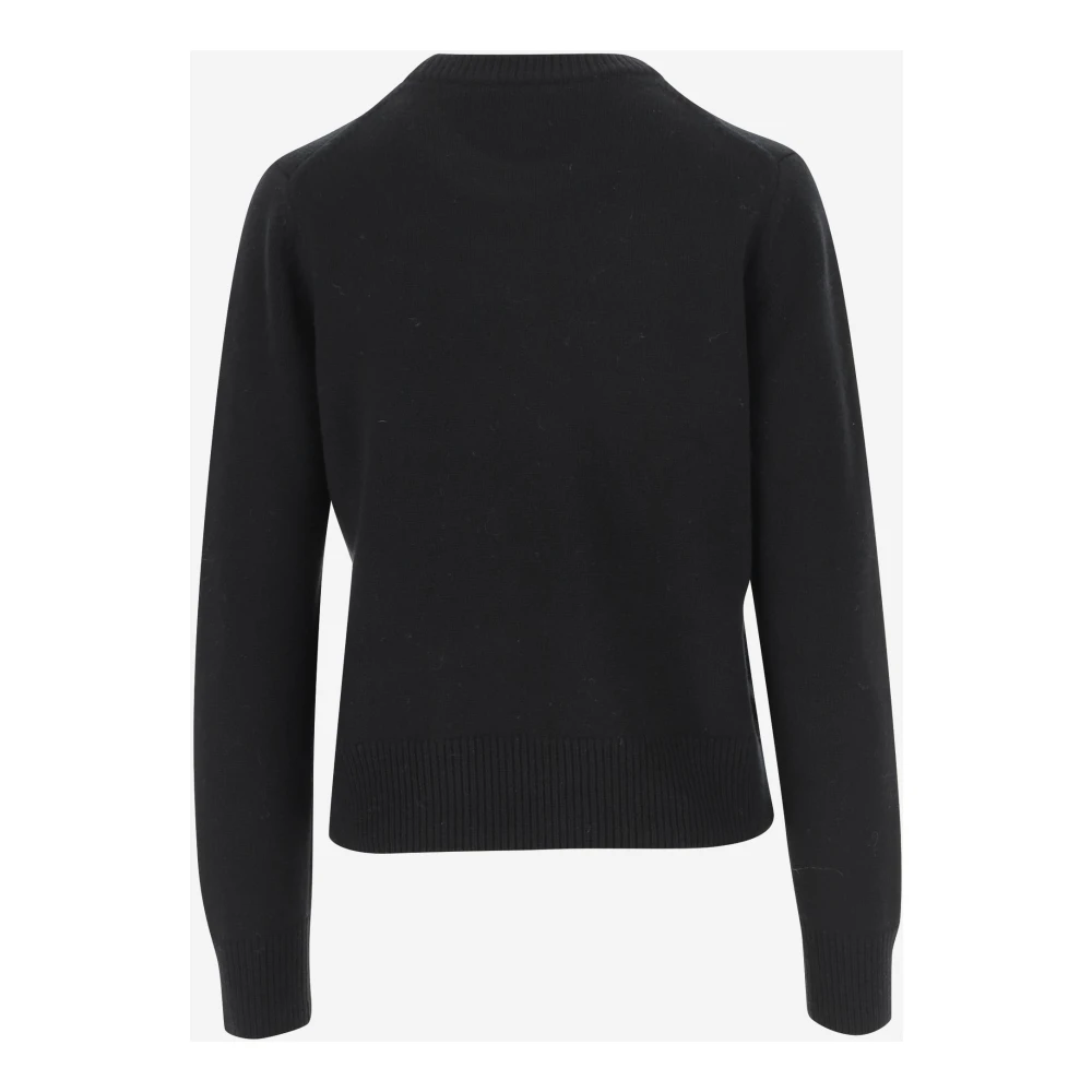 Maison Kitsuné Zwarte Trui met Stijl Black Dames