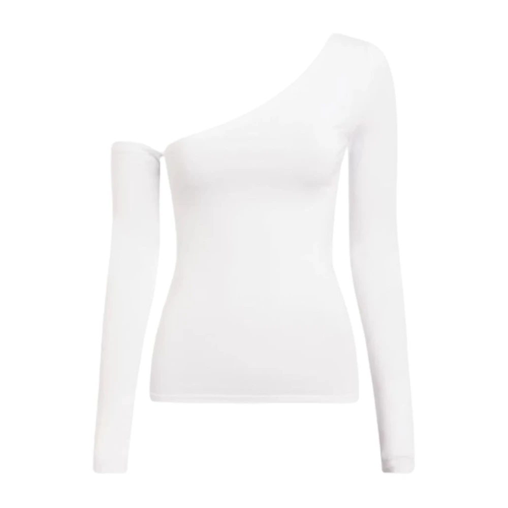 Calvin Klein Modal Off Shoulder Långärmad Topp White, Dam