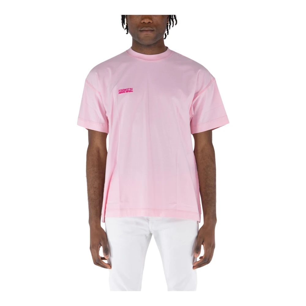 Vetements Binnenstebuiten geborduurd logo T-shirt Pink Heren