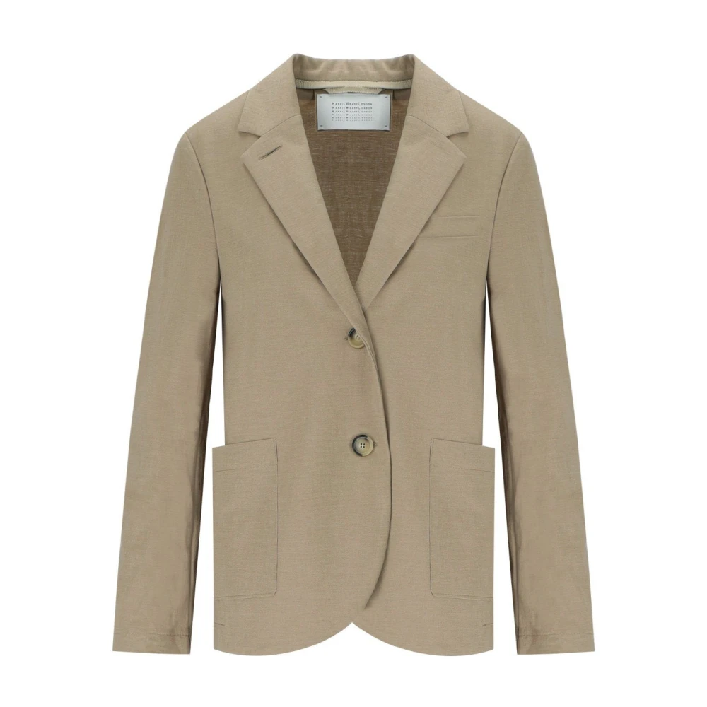 Harris Wharf London Women's Beige Blazers, Xs, Dove Grey Blazer With Pointed Lapel