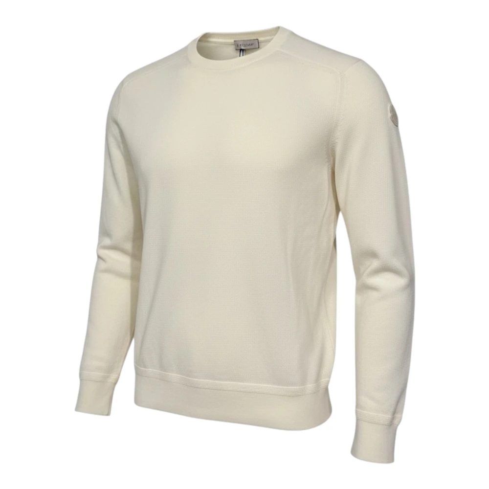 Moncler Men's White Cotton & Cashmere Jumper