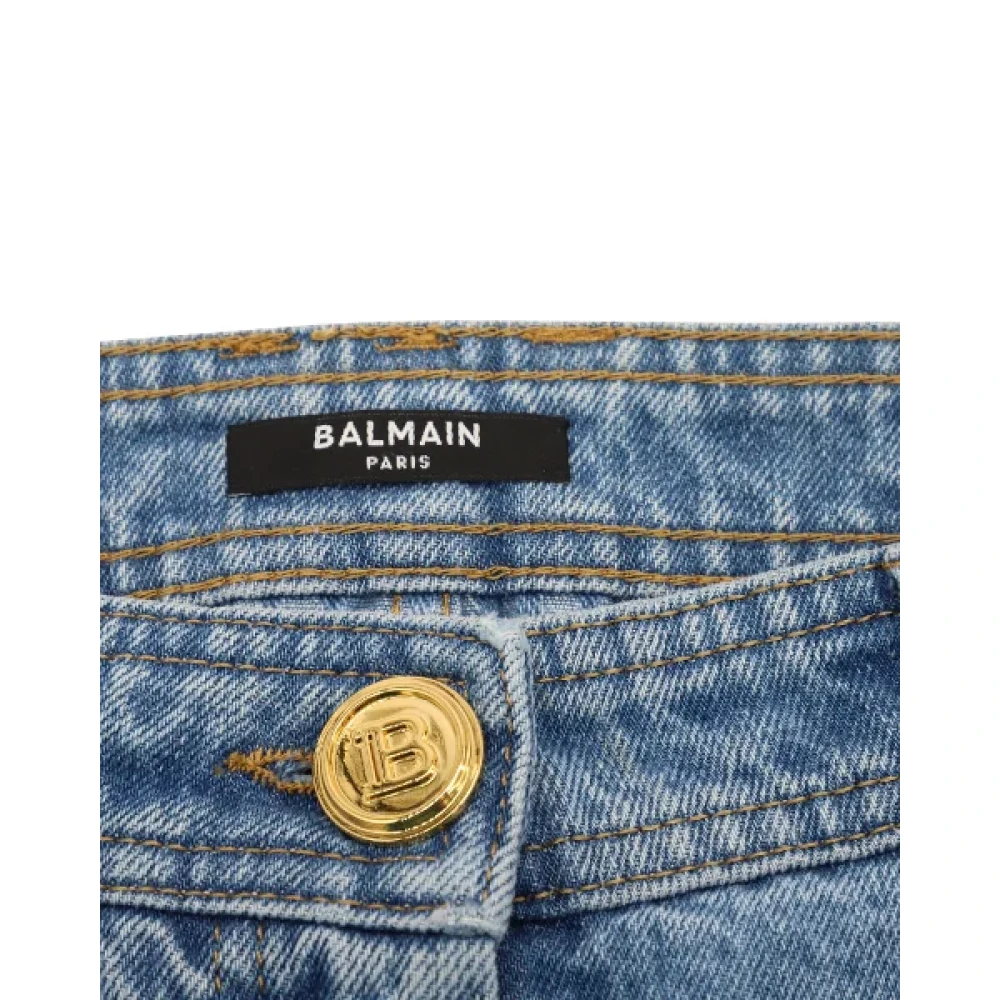 Balmain Pre-owned Cotton jeans Blue Dames