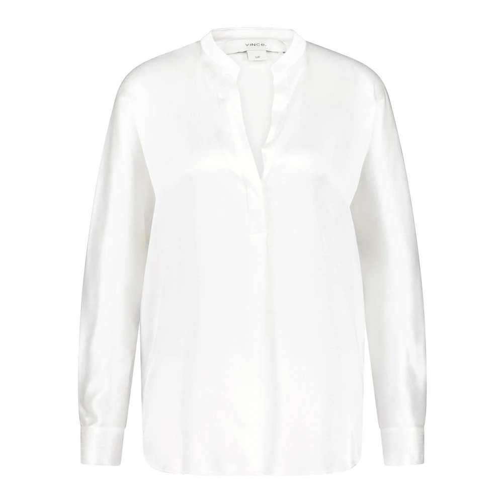Vince Zijden blouse met verborgen knoopsluiting White Dames