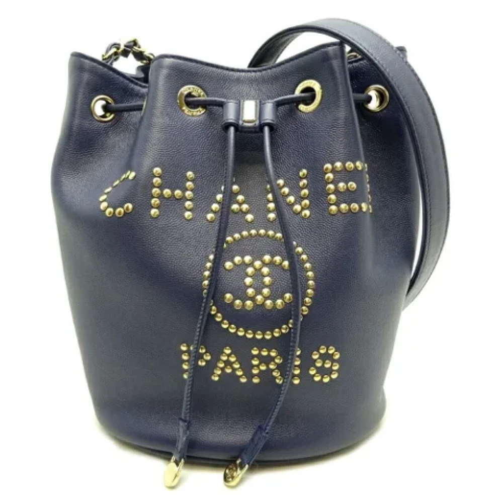 Chanel Vintage Pre-owned Leather chanel-bags Blue Dames