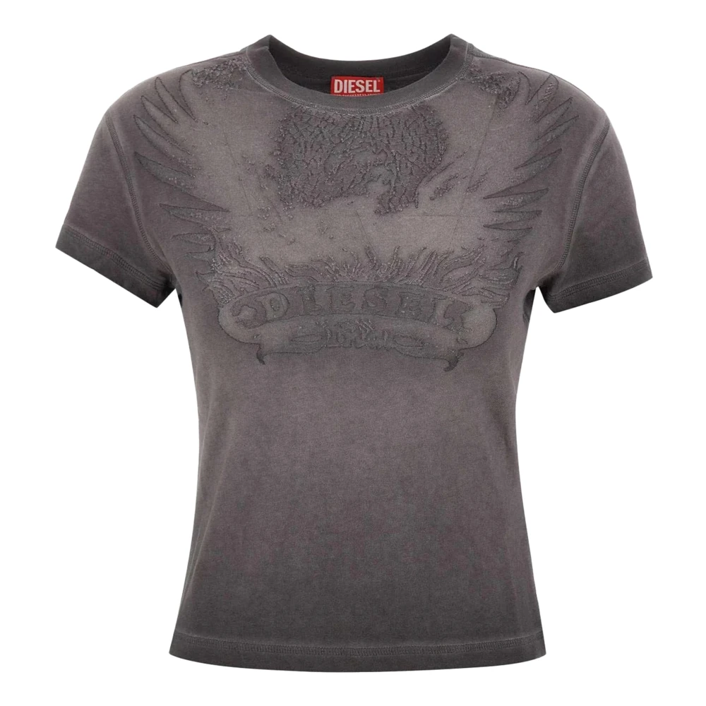 Diesel Women's Gray T-Shirts - T-Shirts - L - Tops