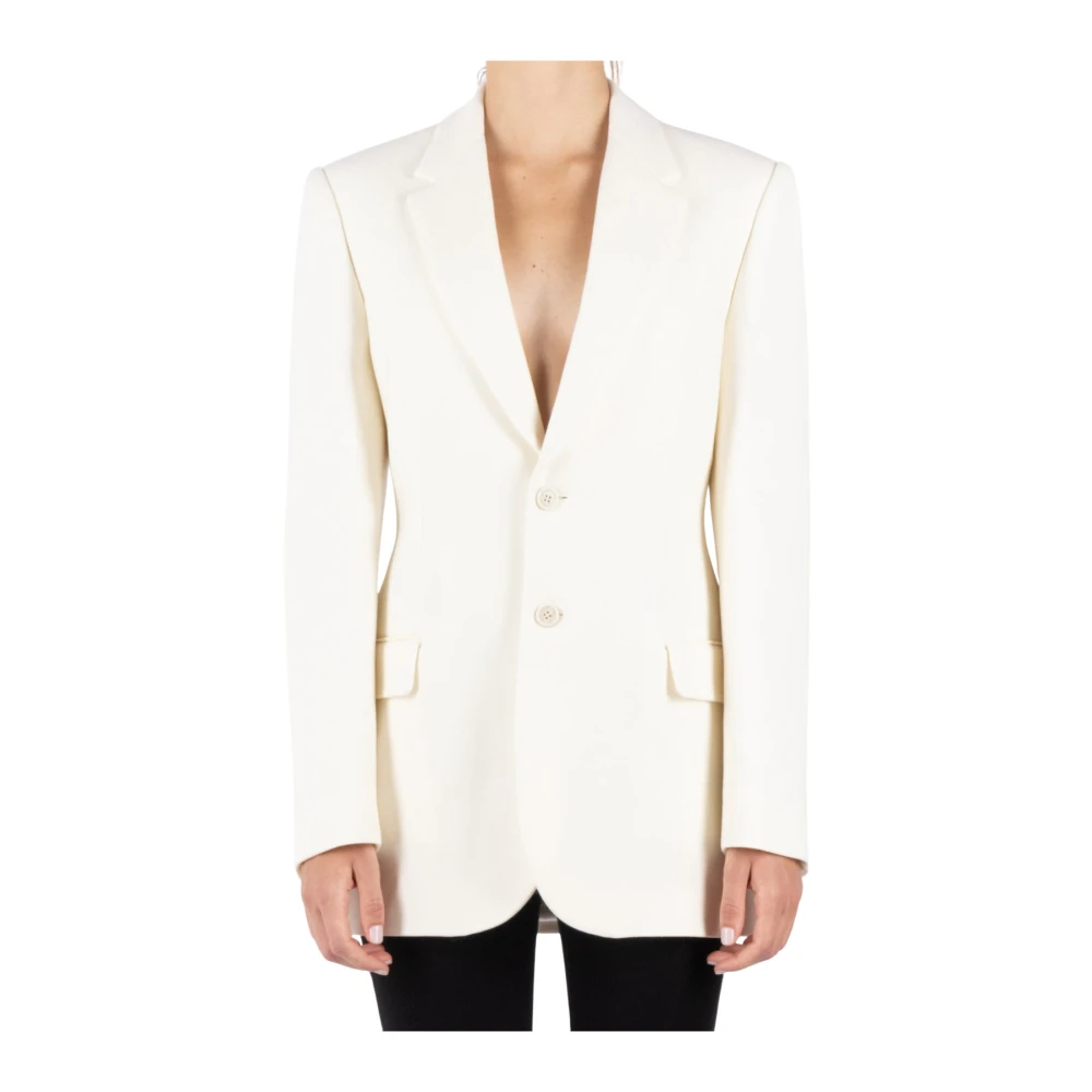 Wardrobe.nyc Witte Merinowollen Blazer White Dames