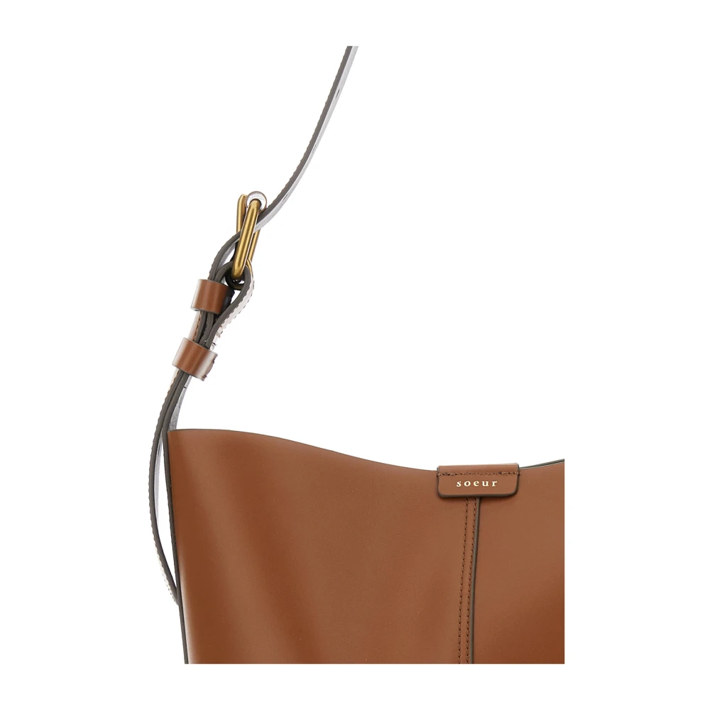 Soeur Bruine Mini Schoudertas met Patch Logo Brown Dames
