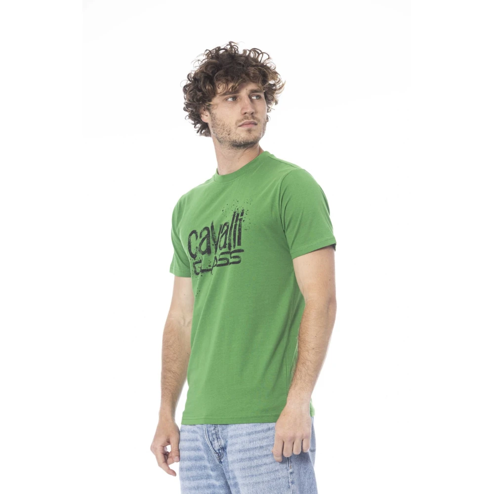 Cavalli Class Korte mouw T-shirt met logo print Green Heren