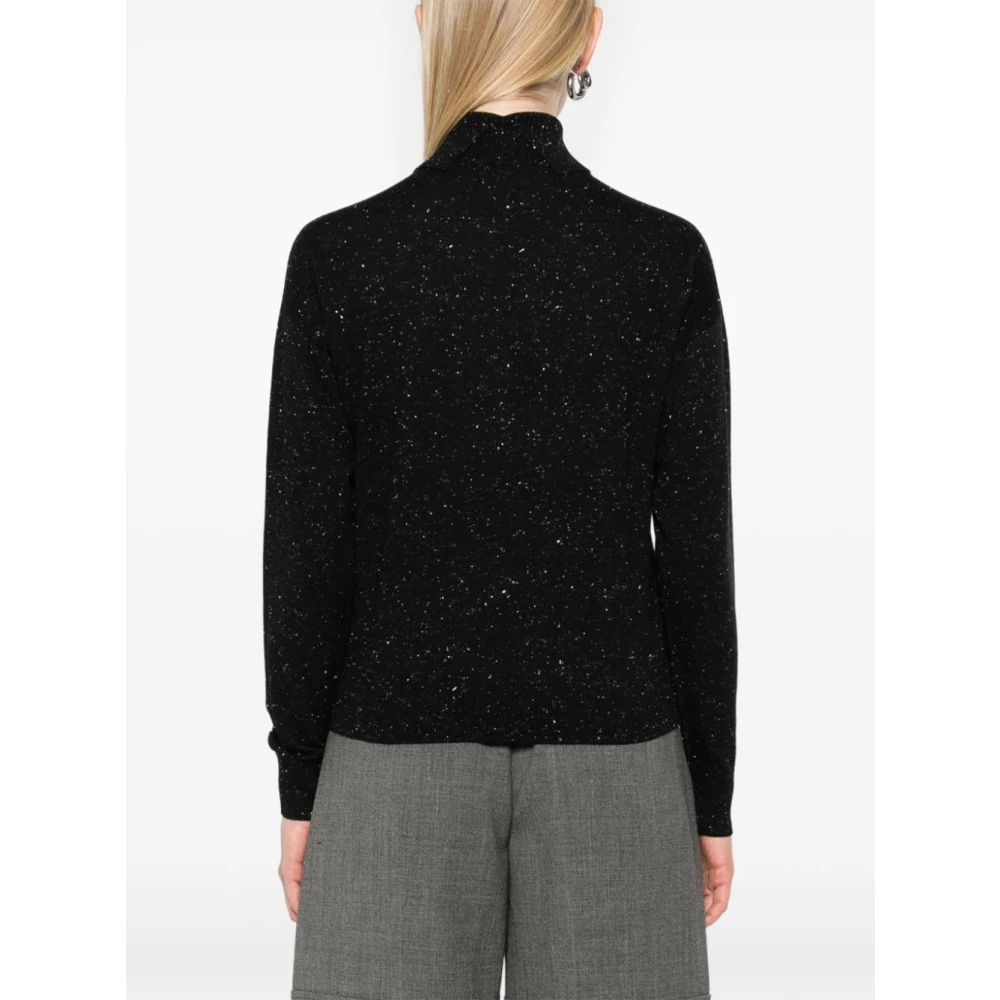 PESERICO Stijlvolle Gebreide Top Black Dames