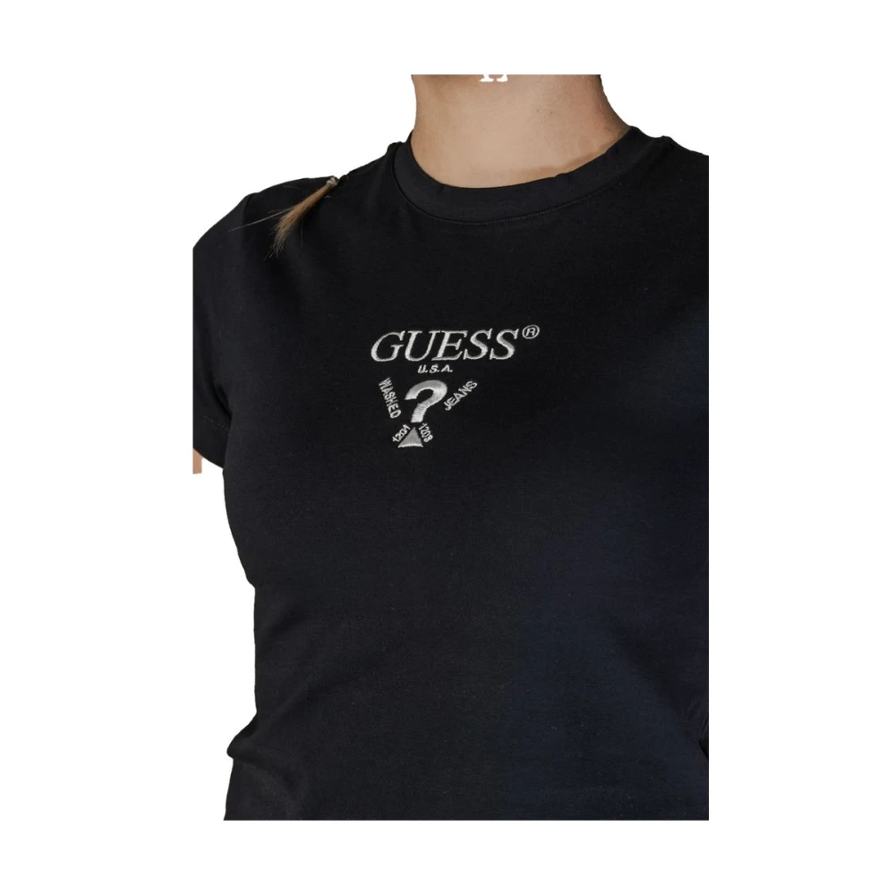 Guess Zwarte Katoenen Dames T-shirt Black Dames