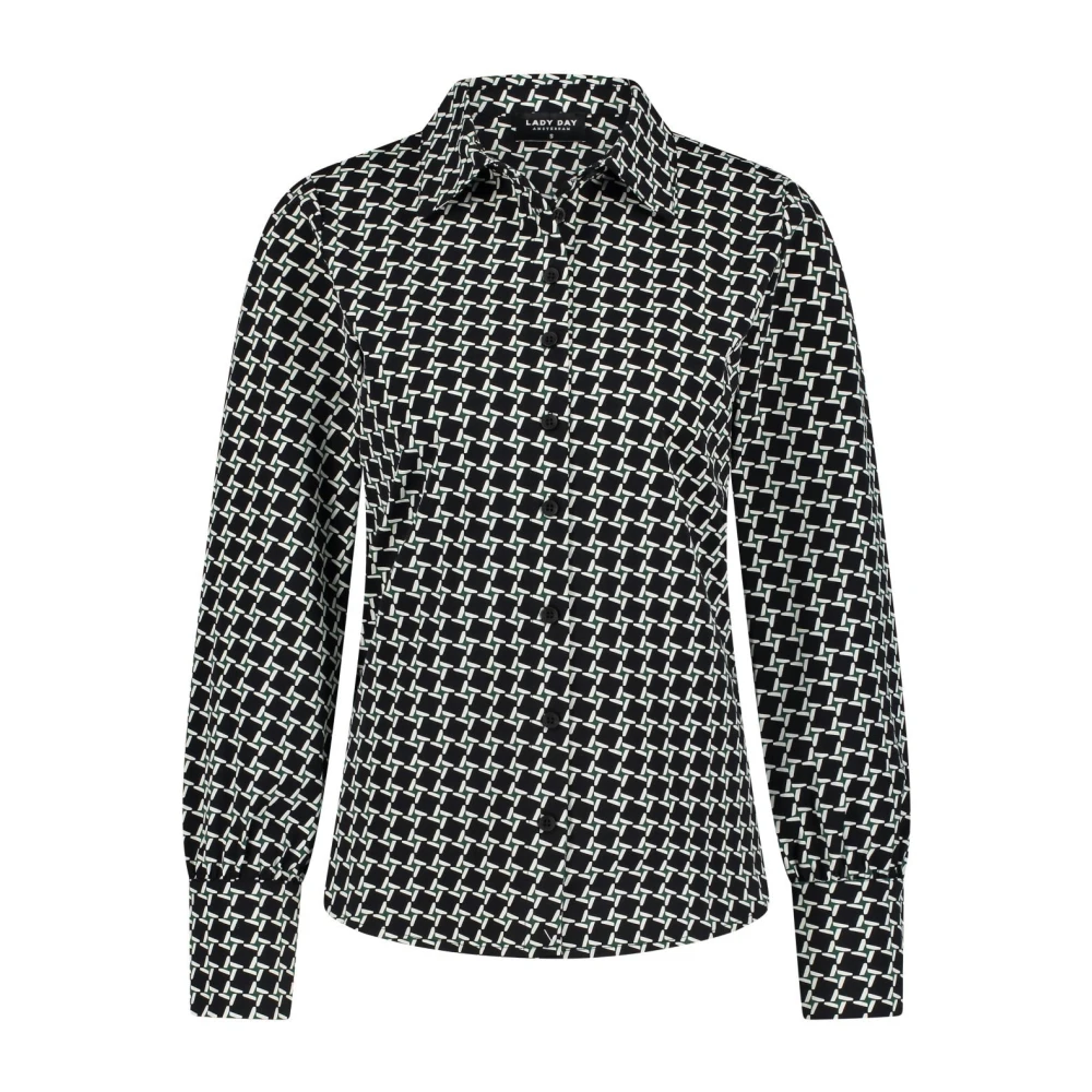 Lady Day Mila Zwarte Blouse met Print Black Dames