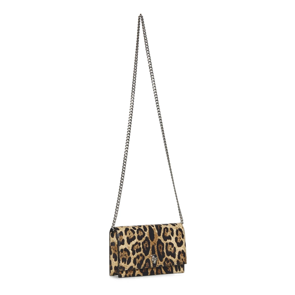 alexander mcqueen Luipaardprint Overslag Schoudertas Beige Dames