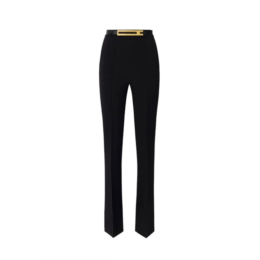 Elisabetta Franchi Wijde Zwarte Broek Black Dames