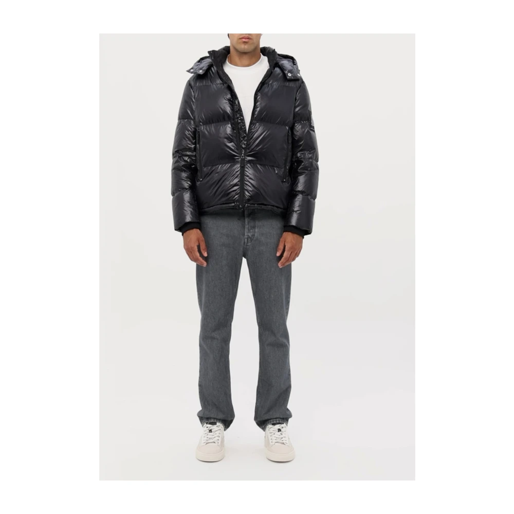 Emporio Armani Zwarte Puffer Hooded Jas Black Heren