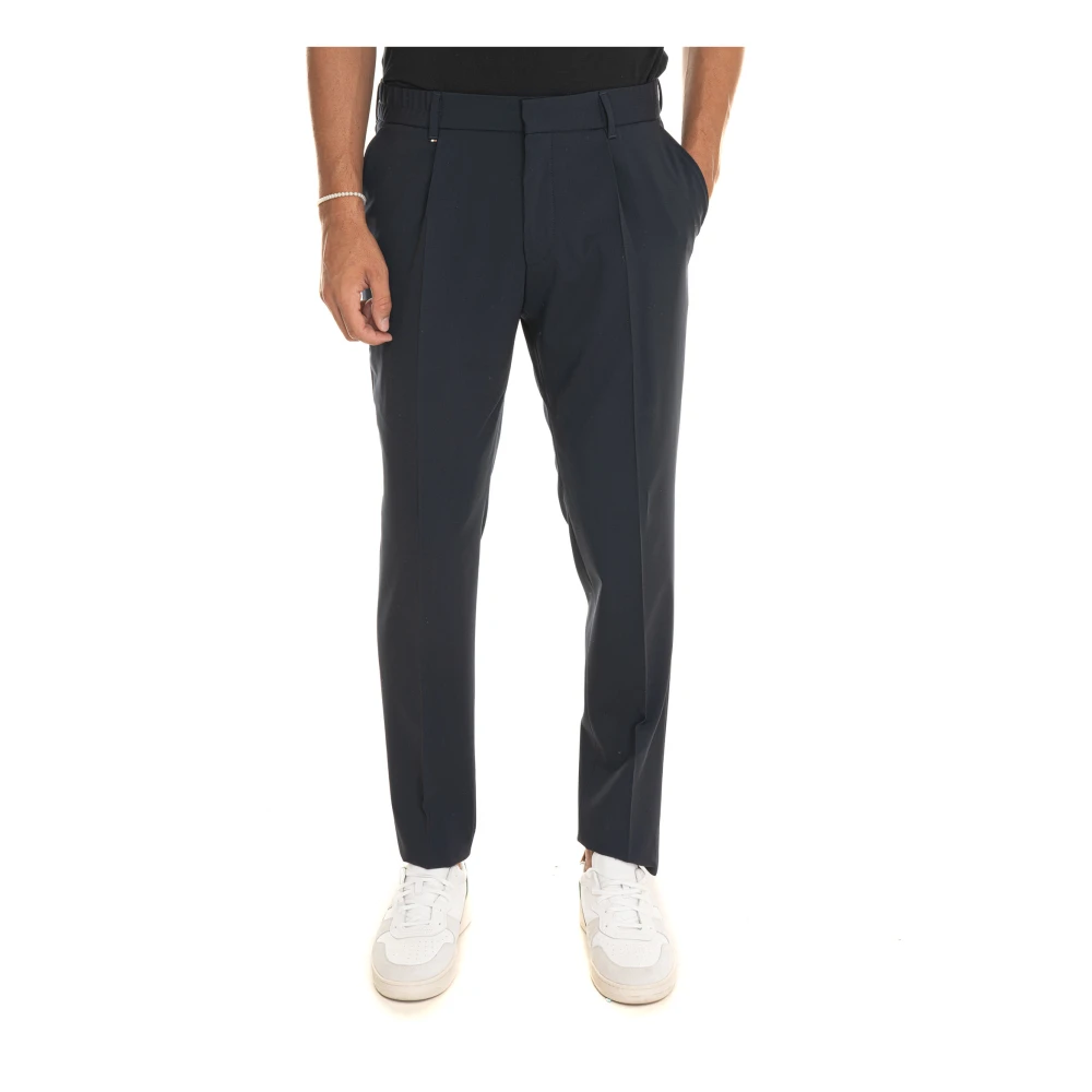 Boss Klassieke Broek met Opgerolde Zomen Blue Heren