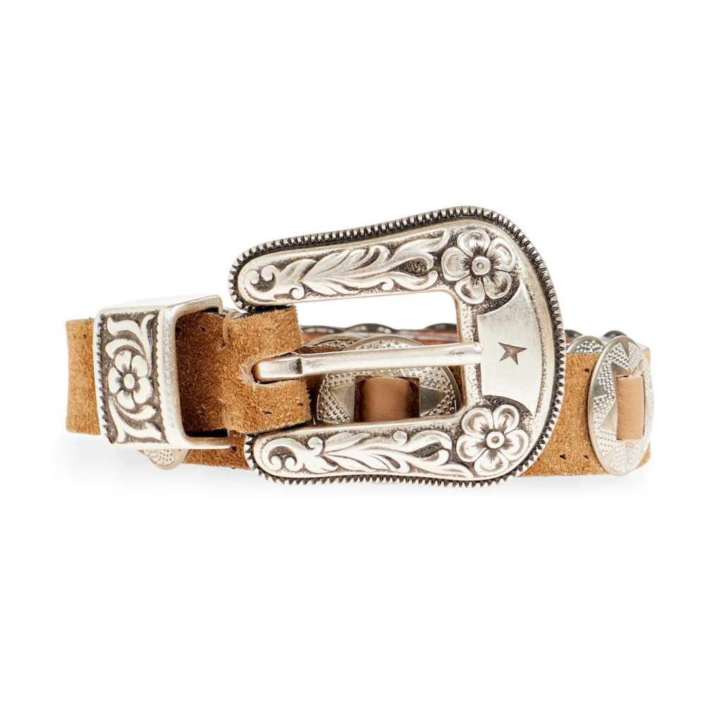 Golden Goose Women's Brown Belts, 90 Cm, Leather Belt With Appliqués