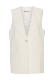 Whisper White Blazer-Style Vest