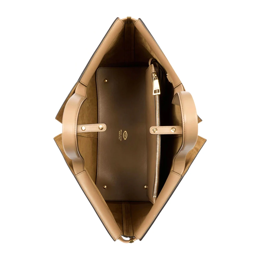 TOD'S Leren Folio Tas in Beige Dames