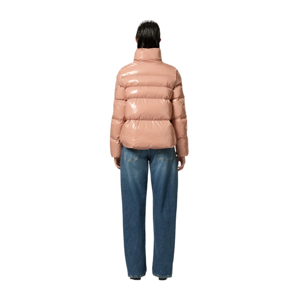 pinko Nylon Patch Caban Jas Brown Dames
