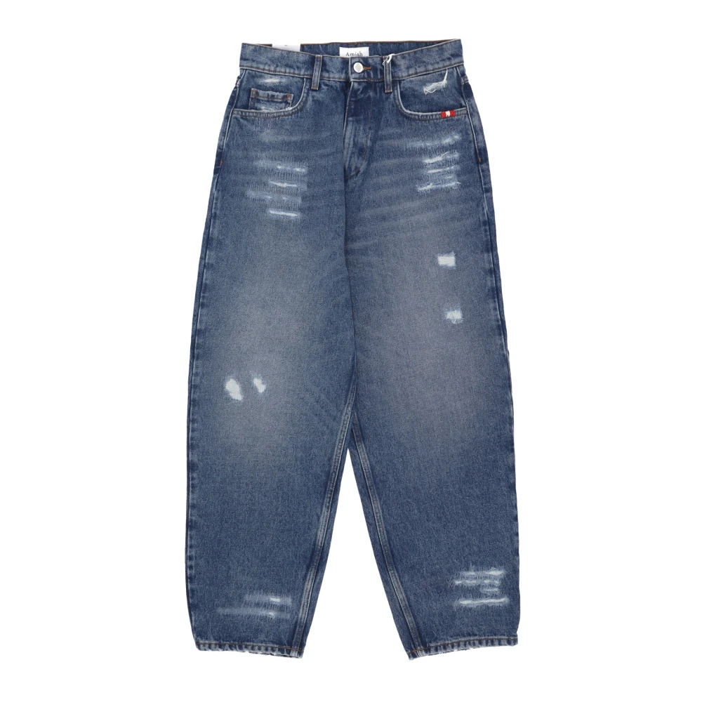 Amish Baggy Ripped Denim Jeans Blue Dames