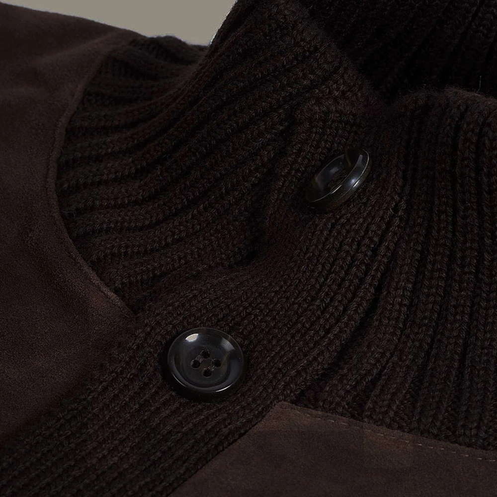 Daniele Fiesoli Bruine Cardigan met Suède Voorkant Brown Heren