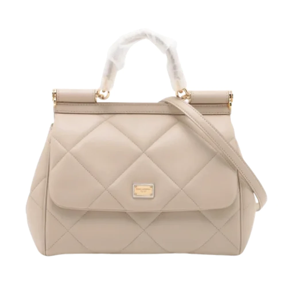 Dolce & Gabbana Pre-owned Leather handbags Beige Dames