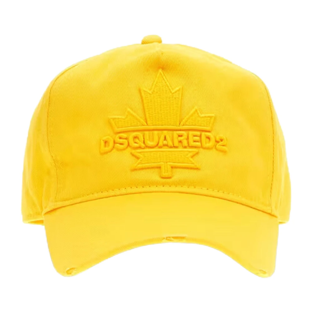 Dsquared2 Gele Kinderen Zonneklep Hoed met Logo Yellow Unisex