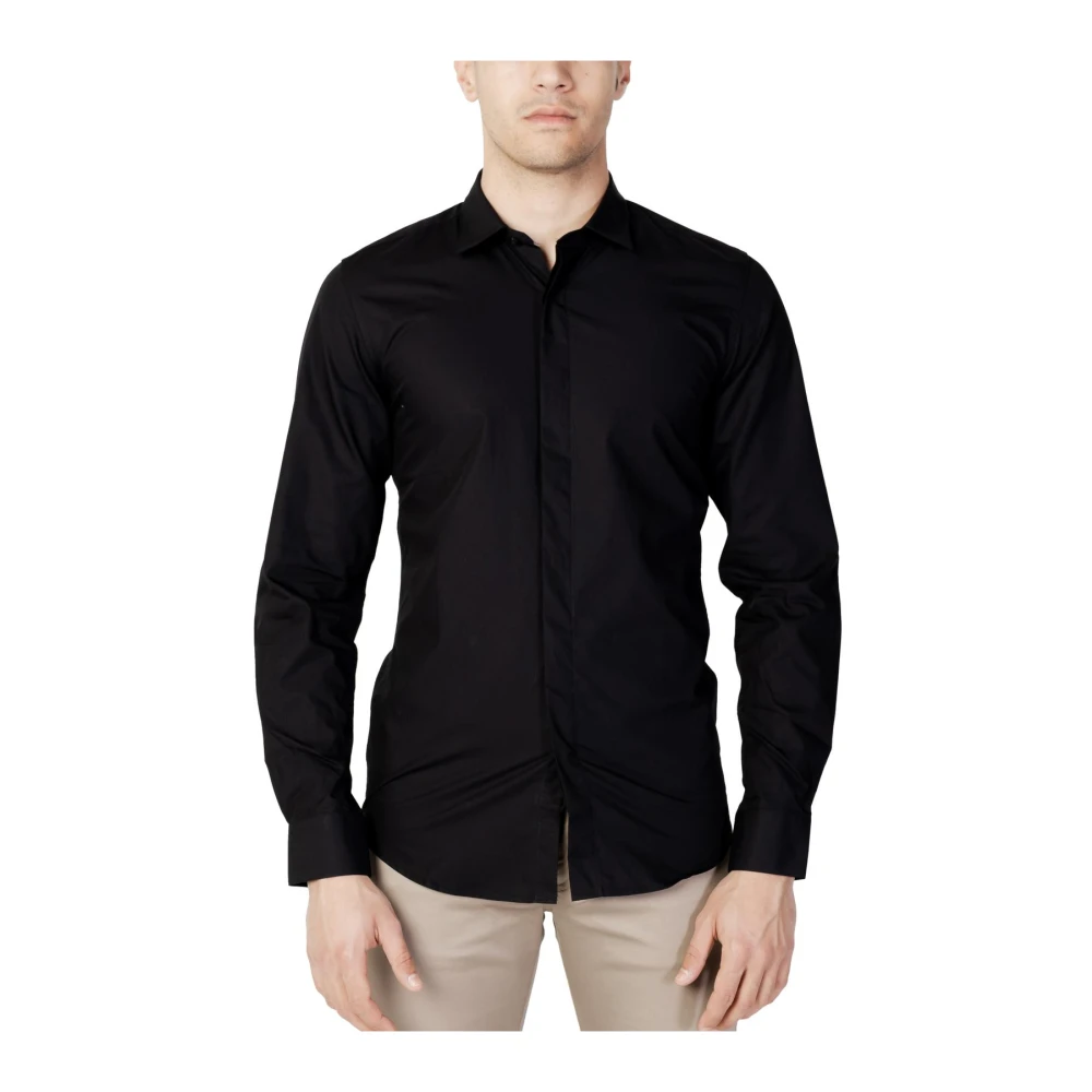 Antony Morato Men's Black Formal Solid Color Shirt - Casual Shirts - 2XL- Shirts