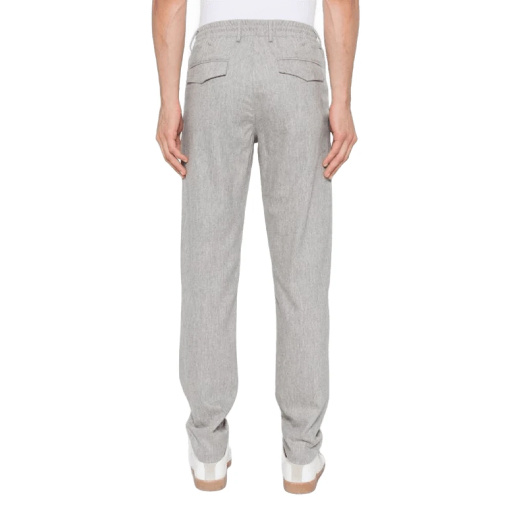 Eleventy Plooi-detail wollen broek Gray Heren