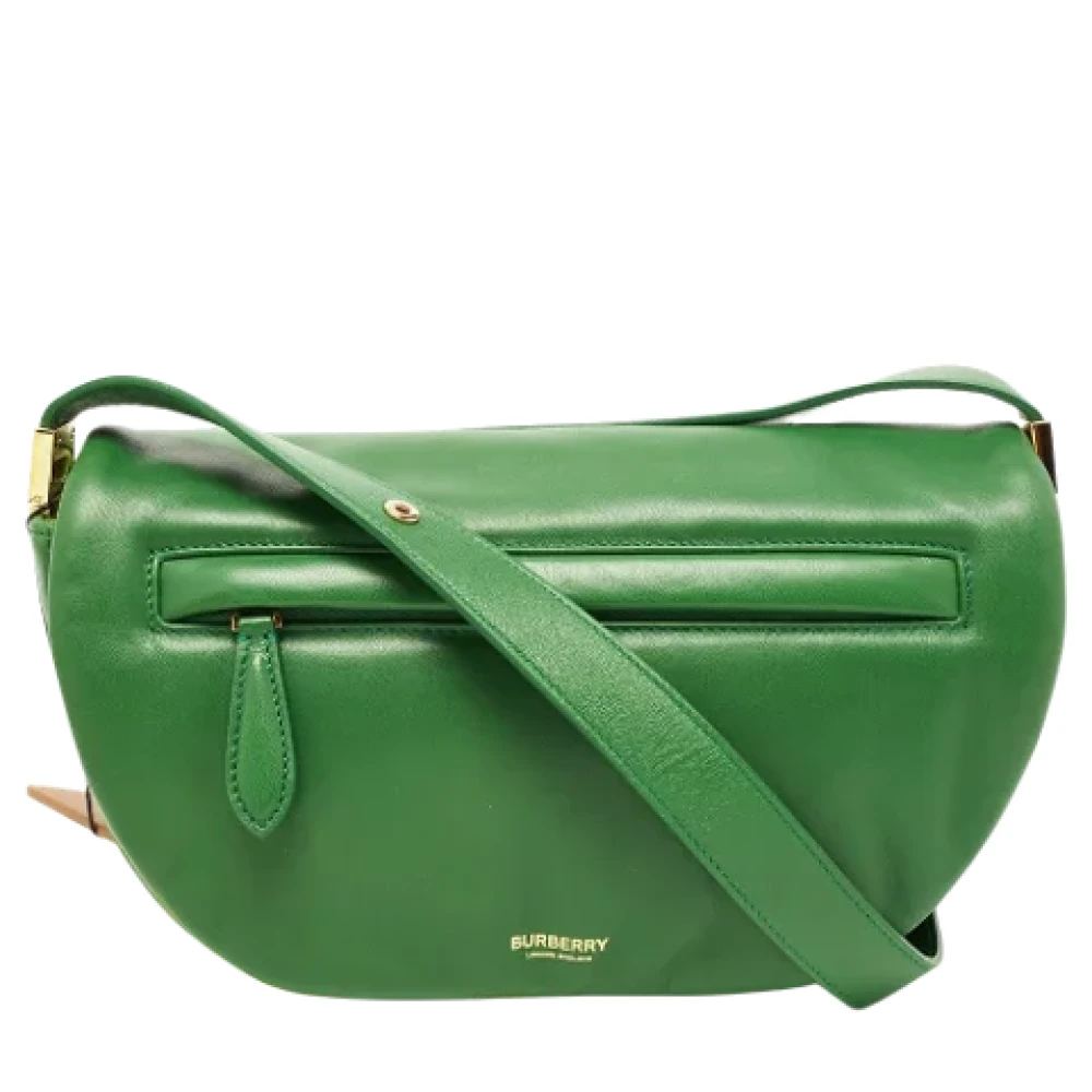 Burberry Vintage Pre-owned Leather shoulder-bags Green Dames