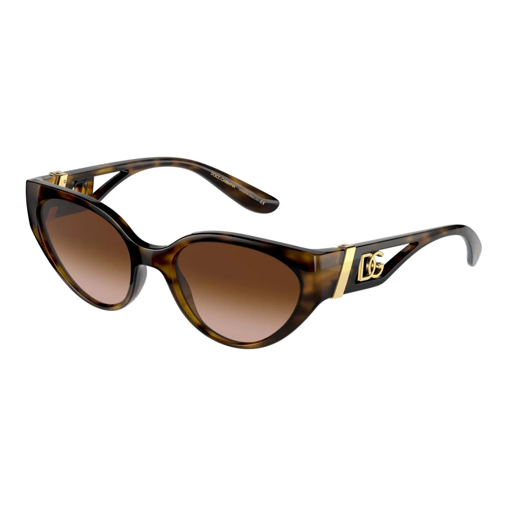 Dolce & Gabbana Monogram Sunglasses in Dark Havana/Brown Shaded Brown, Dam