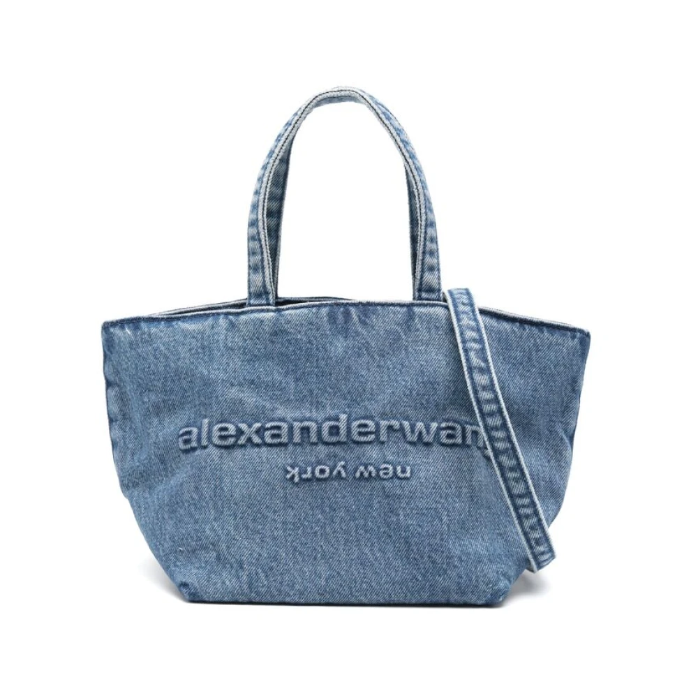 Alexander wang Indigo Blauwe Stropdas-Bevestiging Schoudertas Blue Dames
