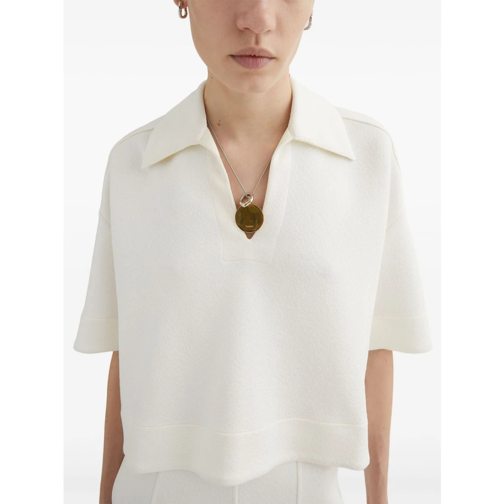 Jil Sander Witte Polokraag T-shirts en Polo's White Dames