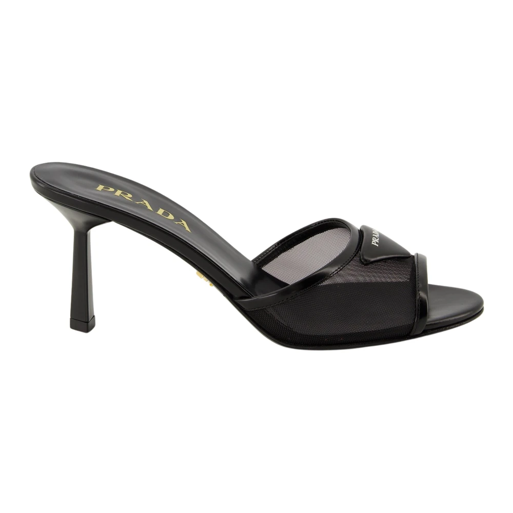 Prada Women's Black Heeled Mules, 5 Uk, High Heel Sandals