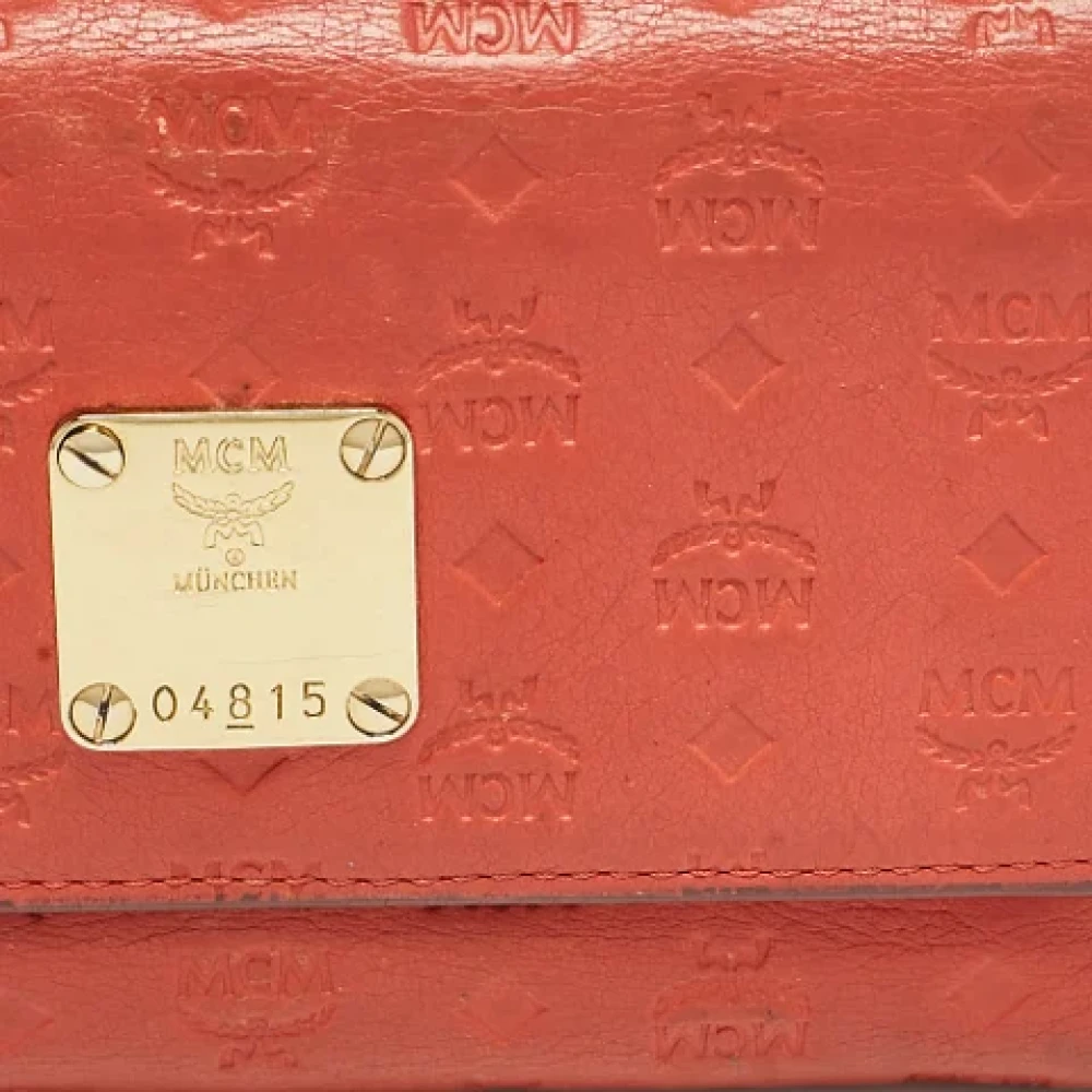 MCM Pre-owned Leather wallets Red Dames