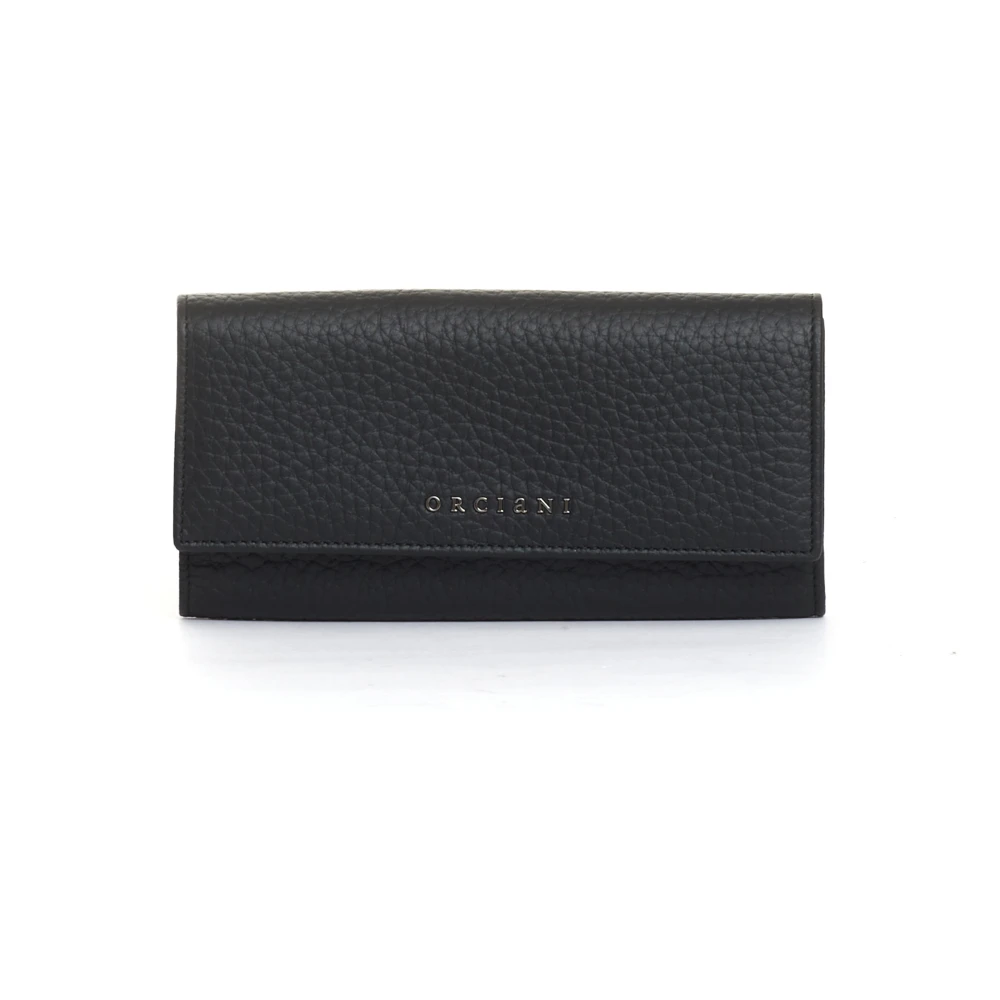 Orciani Zwarte Waaier Stijl Portemonnee Black Dames
