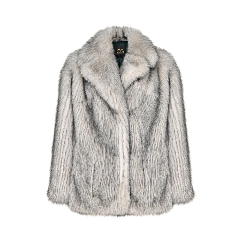 Cesare Gaspari Femme Blanc - Manteau Court Chic En Fausse Fourrure - Vestes - Taille: 40 Fr