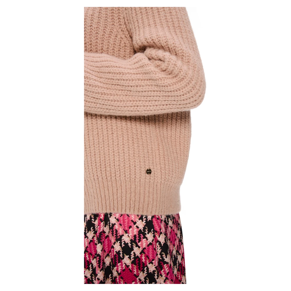 Marc Cain Chunky Cable Gebreide Trui Beige Dames