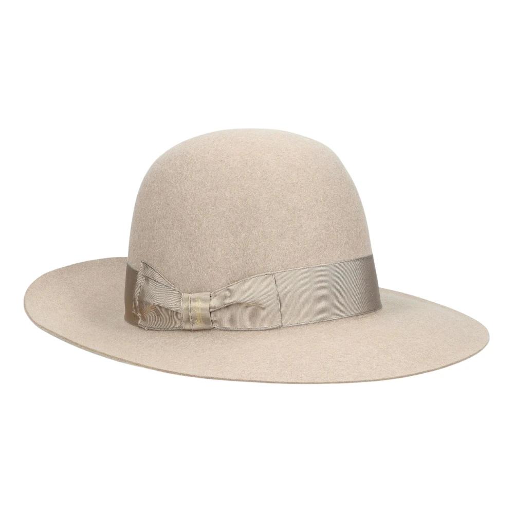 Borsalino Eleonora Folar Breedgerande Hoed Brown Dames