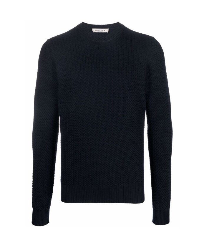 pull-col-rond-en-tricot-gaufre-bleu-marine
