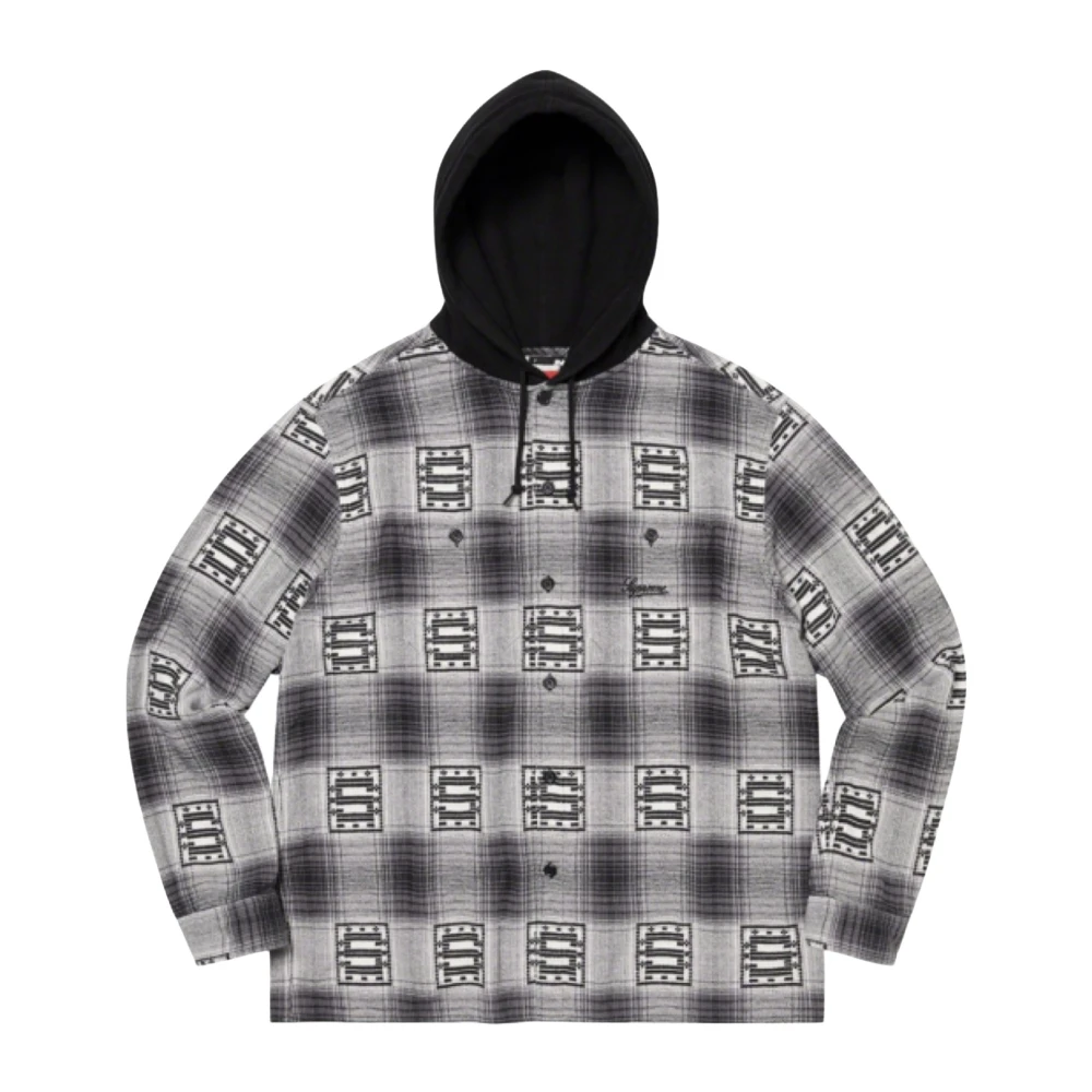 Supreme Beperkte Oplage Shadow Plaid Hoodie Zwart Black Heren