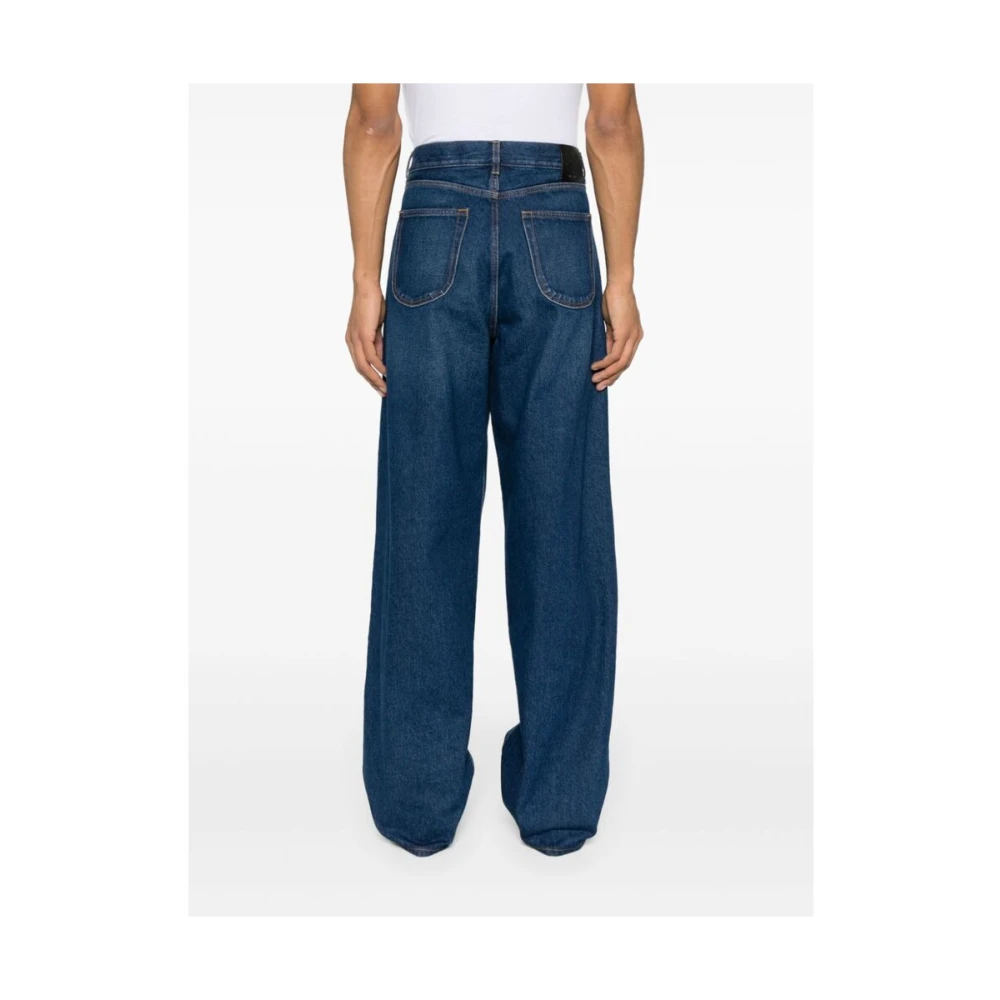 Off White Blauwe Denim Jeans met Contraststiksels Blue Heren