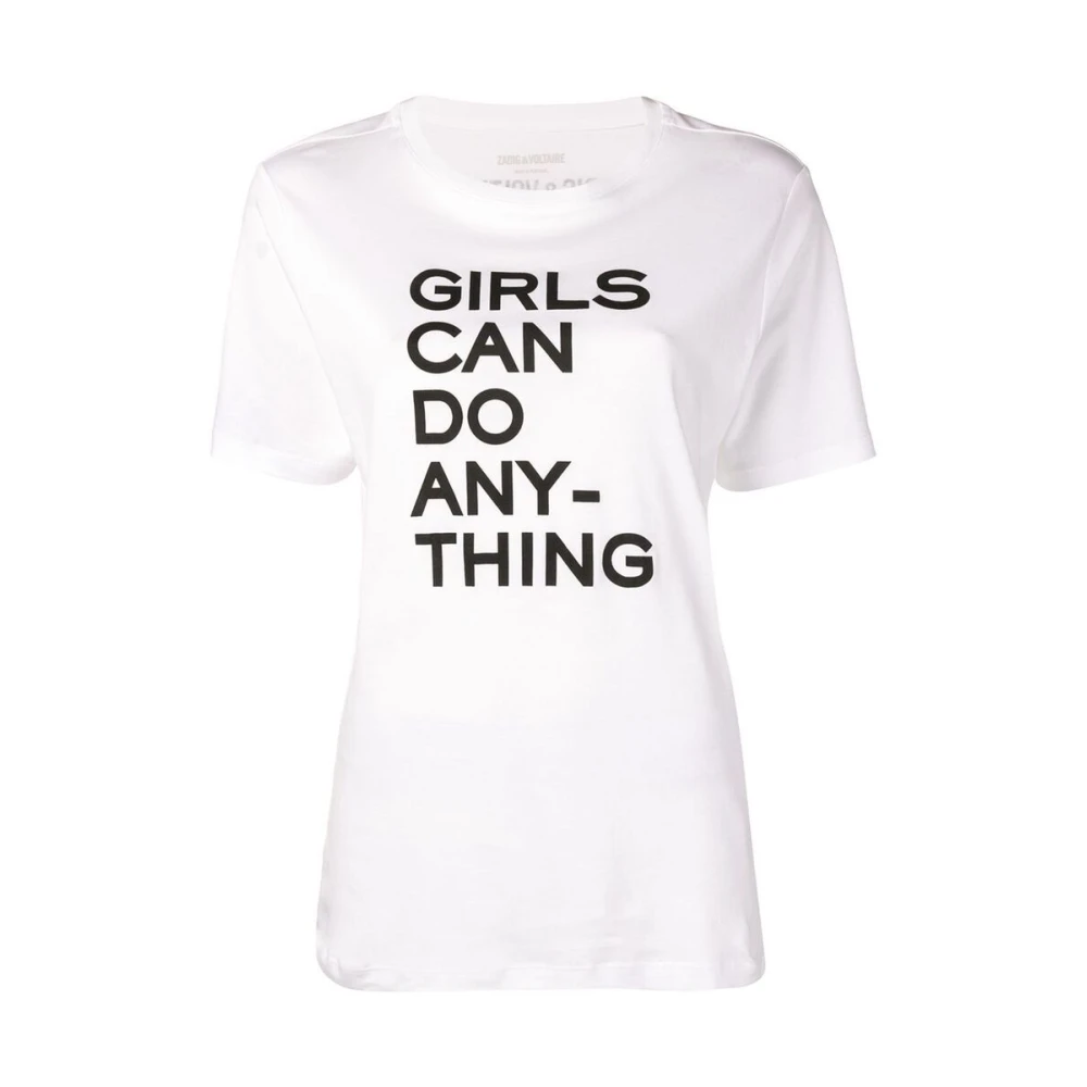 Zadig & Voltaire Girls Can Do Anything T-shirt White Dames