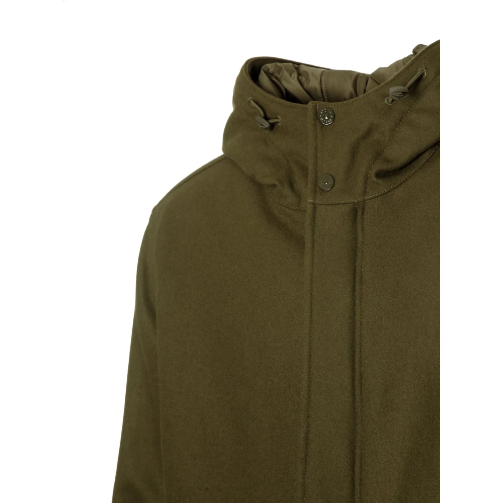Stone Island Gewatteerde wollen flanellen jas Green Heren