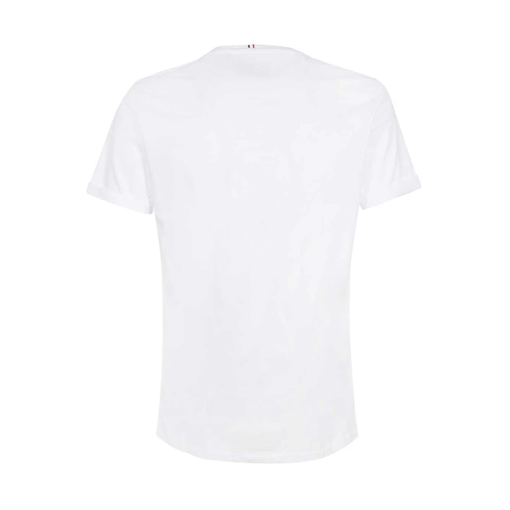 Les Deux Katoenen Crew-Neck T-Shirt met Geribbelde Halslijn White Heren