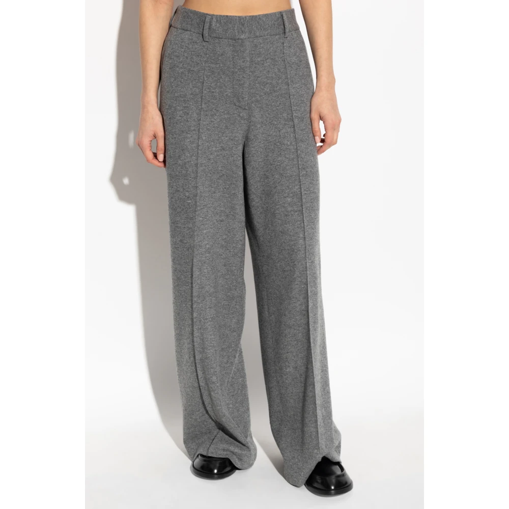 Officine Générale Wollen broek met wijde pijpen Gray Dames